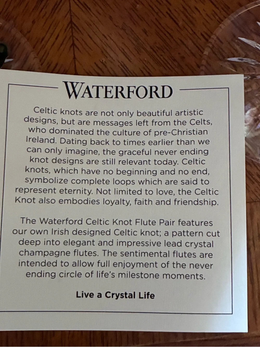 Waterford Clear Crystal Celtic Knot Champagne Flutes